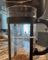 Step 1 - Bring water to just under boiling.