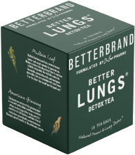 BetterLungs dietary supplement bottle, 60 capsules, supports lung health and immune function.