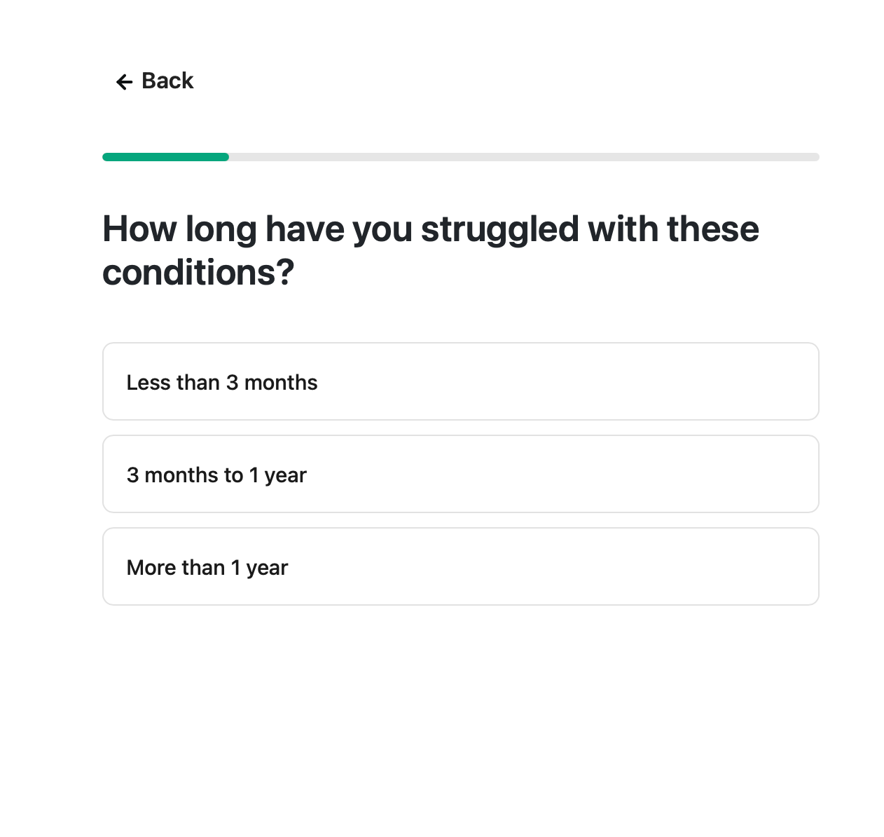 A short health questionnaire shown during checkout for some items.