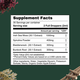 BetterLungs® Sea Moss Tincture - Supplement Facts - Betterbrand