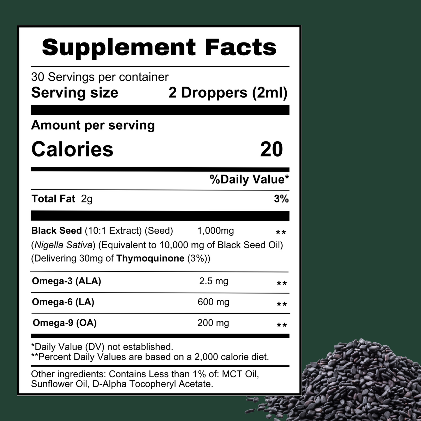 BetterLungs® Black Seed Oil Tincture - Ingredients - Betterbrand