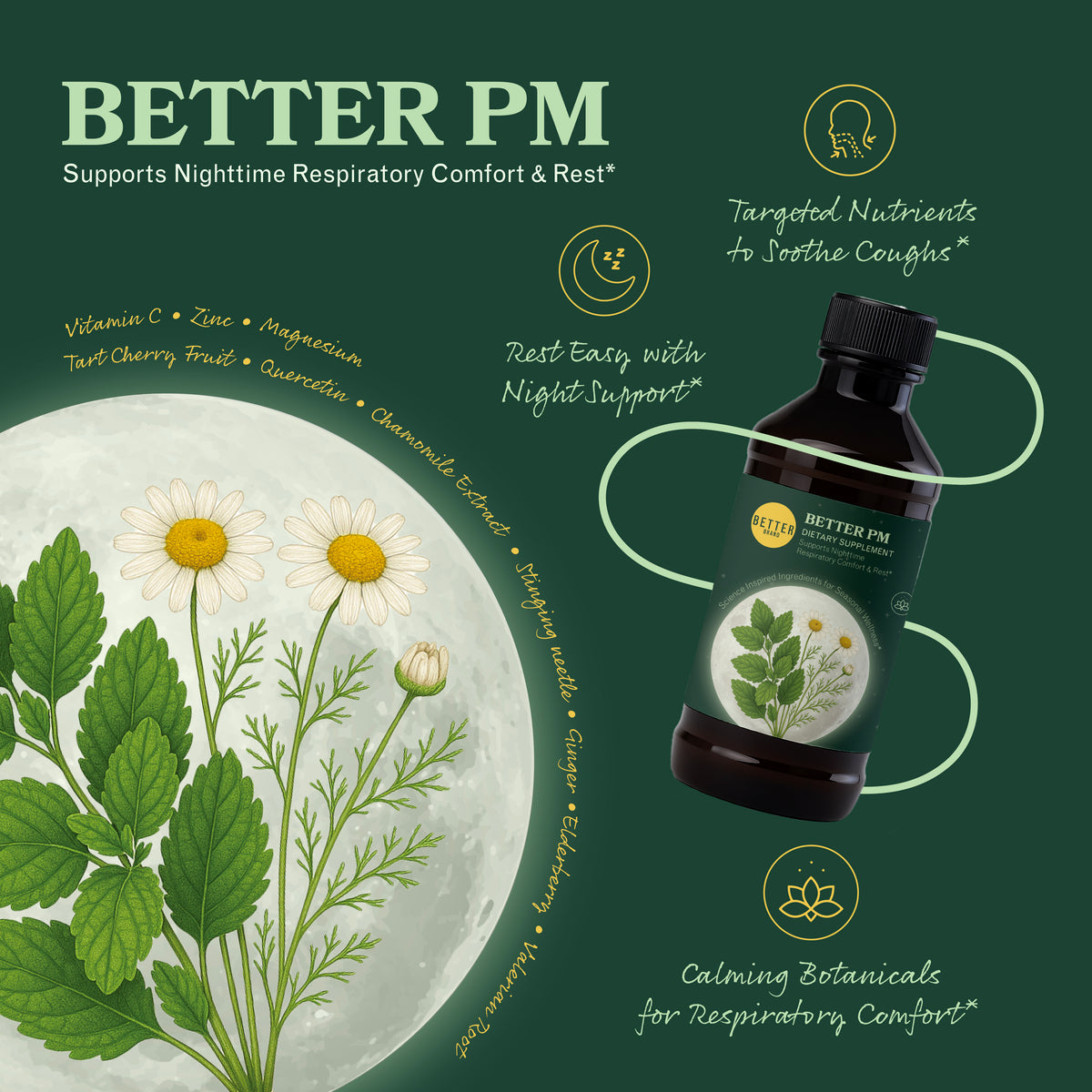 BETTER PM; Supports Nighttime Respiratory Comfort & Rest