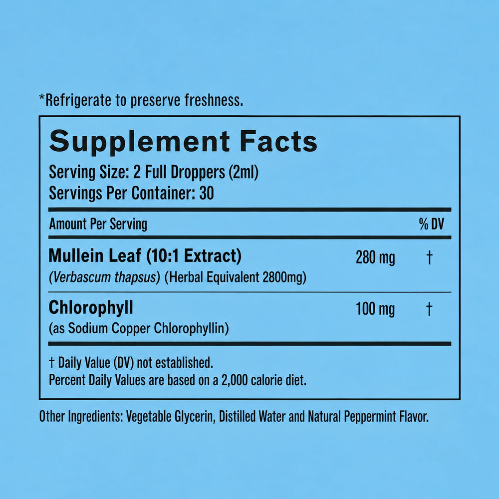 BetterLungs® Mullein + Chlorophyll (Mint Flavor)