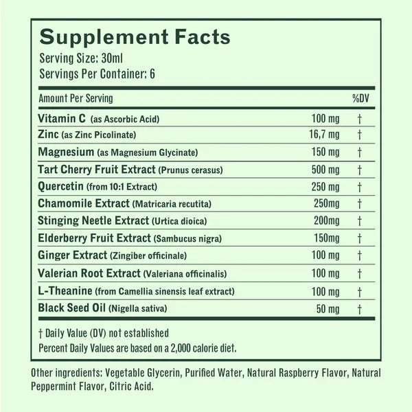 BetterLungs Mullein + Chlorophyll supplement facts panel