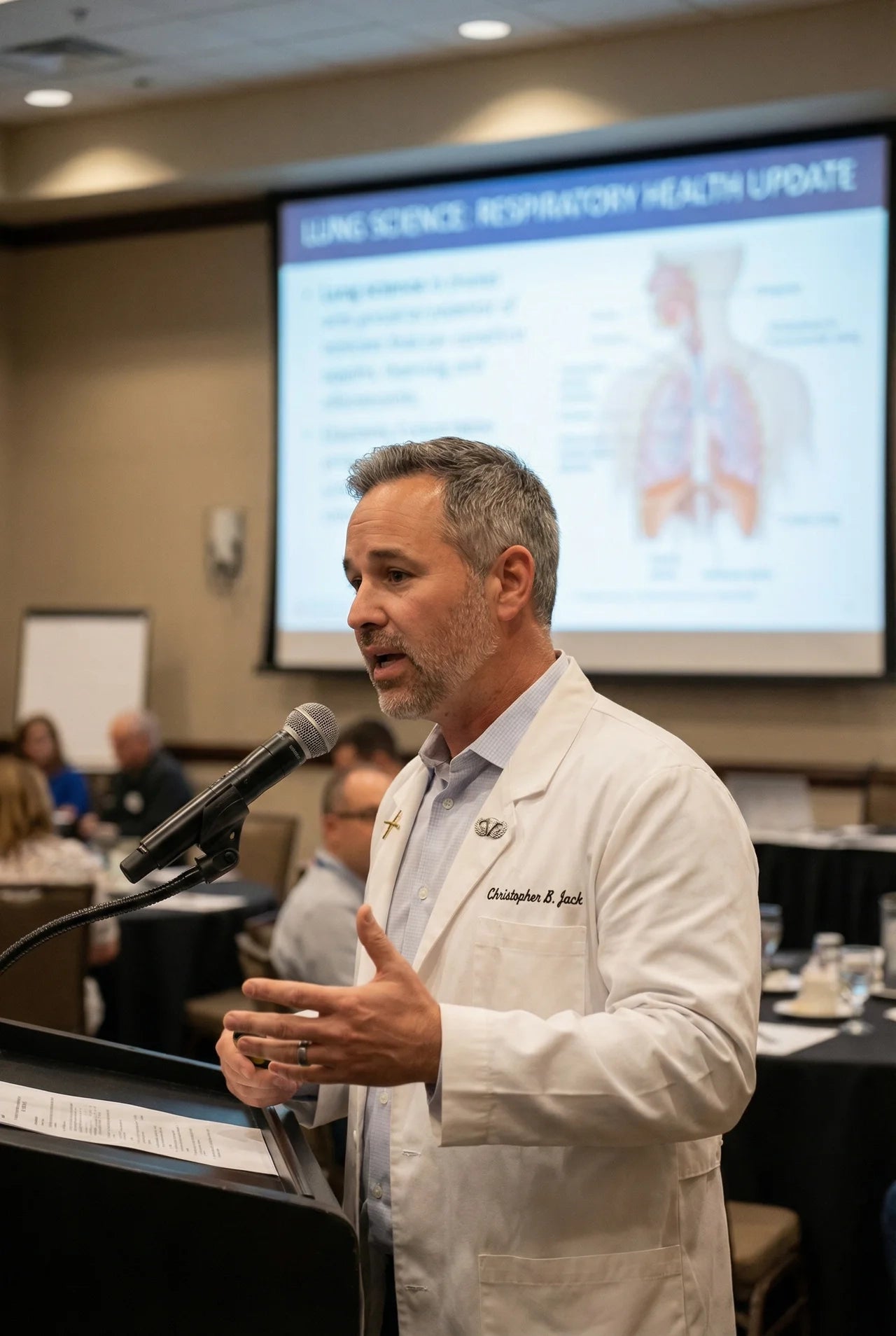 Dr. Chris Jackson, PharmD presenting on respiratory health